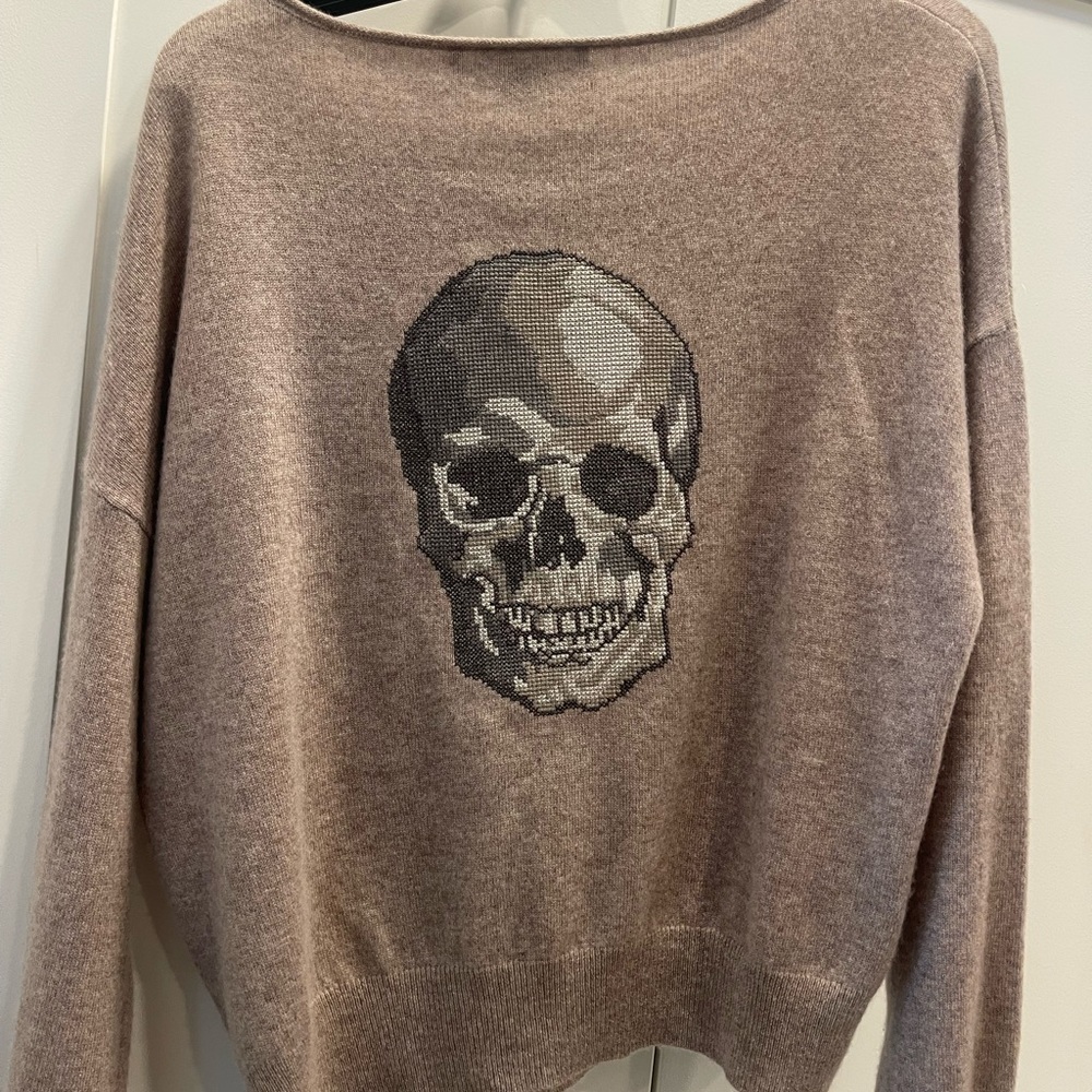 Tan Skull Cashmere sweater